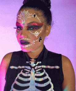 Leg Avenue 3pc Holographic Skeleton W Attached Leggings