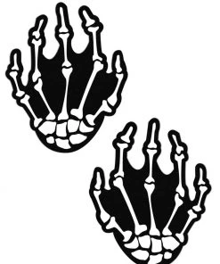 Pastease Boney Skeleton Hands Blacklight Reactive Nipple Pasties
