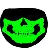 AE Mens Skull Glow In The Dark/Blacklight Reactive Black Cloth Face Mask