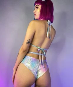 J. Valentine Womens Cyber Prom Holographic Vinyl PVC Overlay Shorts