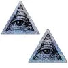 Pastease Silver Trippy Glitter All Seeing Eye Triangle Nipple Pasties Womens